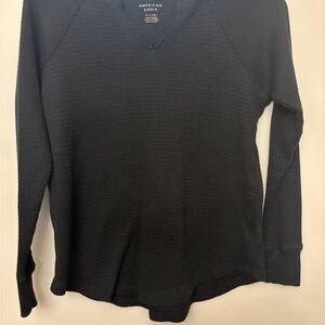 American Eagle Outfitters Men's Black V-Neck Sweater